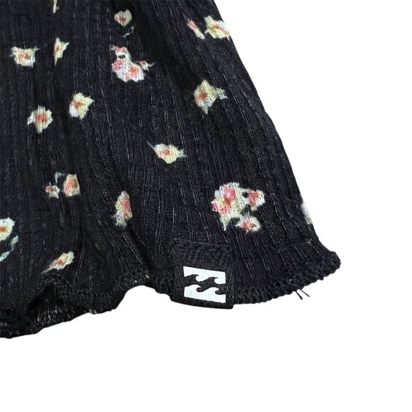 NWT Billabong Women's XS Floral V-Neck Short Sleeve Waffle Knit Top Multicolor - Picture 6 of 10